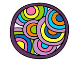Dibujo Mandala circular pintado por vquadrelli