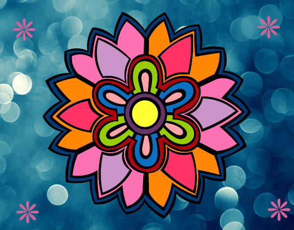 Dibujo Mándala con forma de flor weiss pintado por elizabeth8