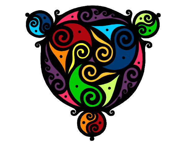 Dibujo Mandala con tres puntas pintado por Cynderella