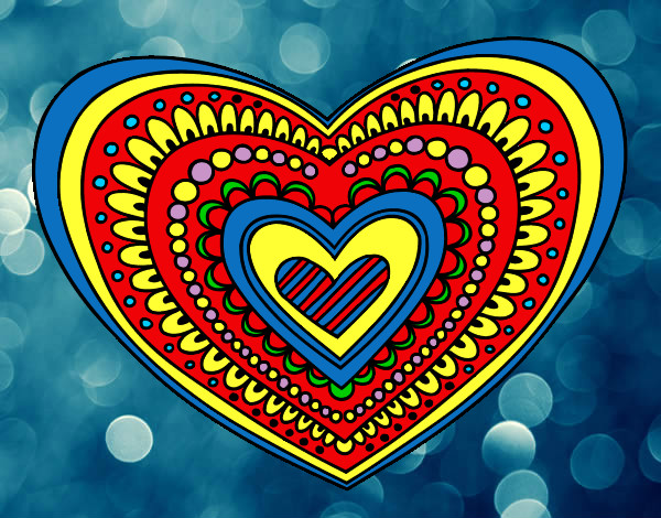 Dibujo Mandala corazón pintado por leidy228