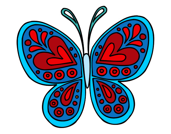 Dibujo Mandala mariposa pintado por Cynderella