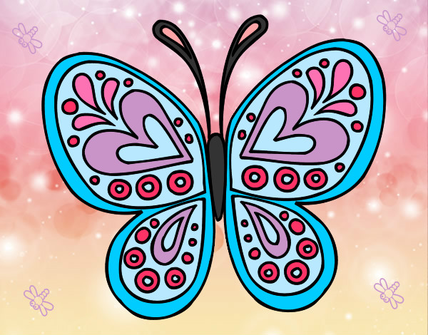 Dibujo Mandala mariposa pintado por golosina5