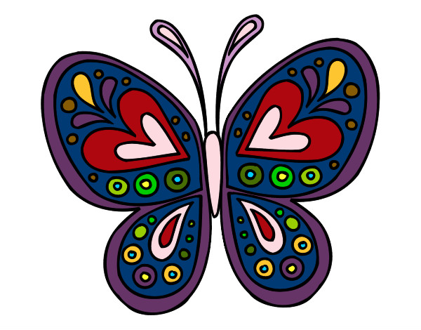 Dibujo Mandala mariposa pintado por Loumila