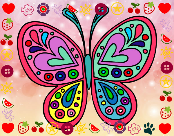 Dibujo Mandala mariposa pintado por Martuqui01