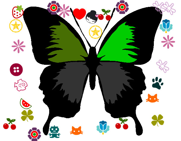 Dibujo Mariposa con alas negras pintado por SAMUEL14