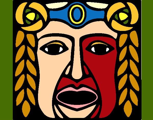 Dibujo Máscara Maya pintado por dukula