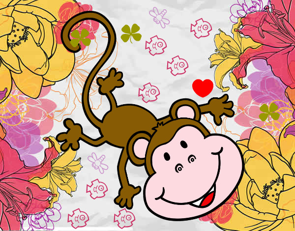 Dibujo Mono gracioso pintado por lolqui