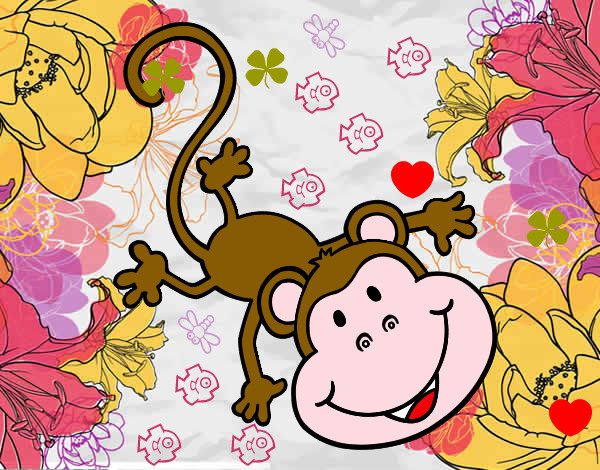 Dibujo Mono gracioso pintado por lolqui