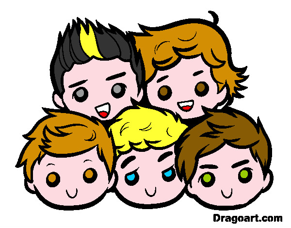 Dibujo One Direction 2 pintado por pocito