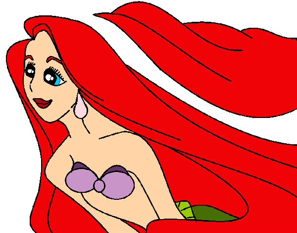 Dibujo Sirenita Ariel pintado por golosina5