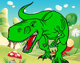 Dibujo Tiranosaurio Rex enfadado pintado por Ricas