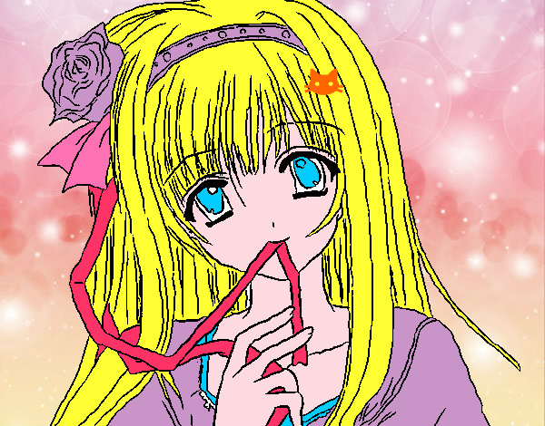 Dibujo Chica anime pintado por amiyo