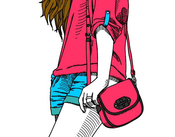 Dibujo Chica con bolso pintado por amayrany