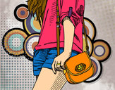 Dibujo Chica con bolso pintado por Camilalove
