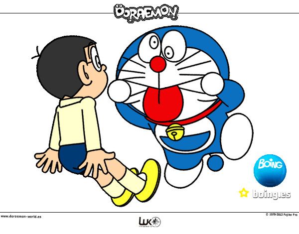 Dibujo Doraemon y Nobita pintado por ximoboy