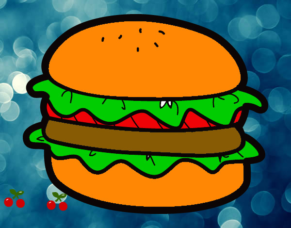 Dibujo Hamburguesa con lechuga pintado por GISSY