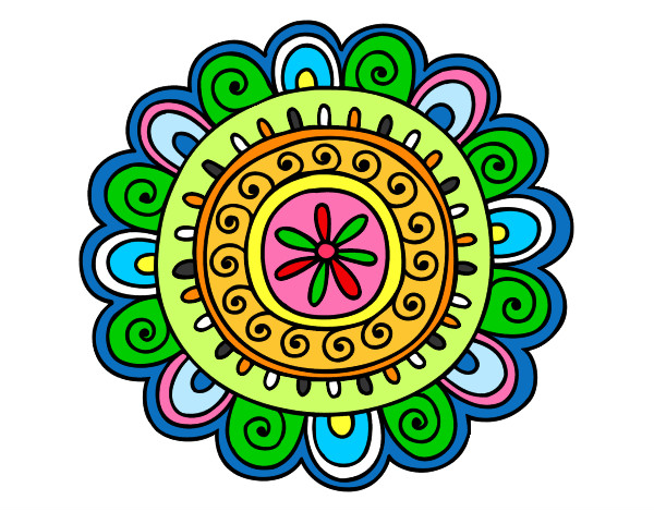 Dibujo Mandala alegre pintado por guillera