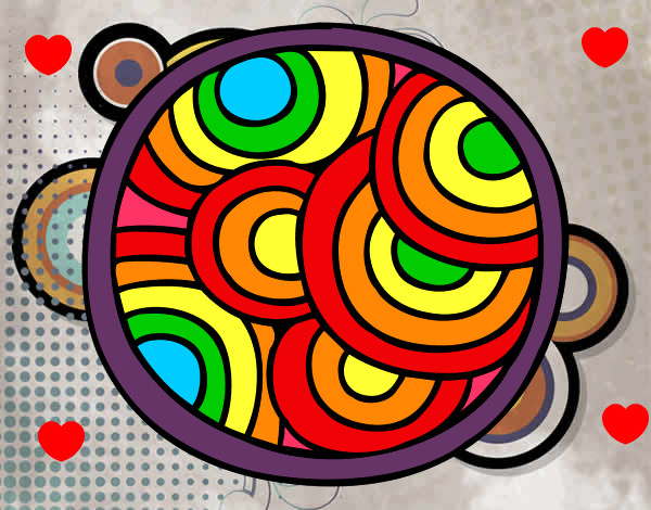 Dibujo Mandala circular pintado por rodita
