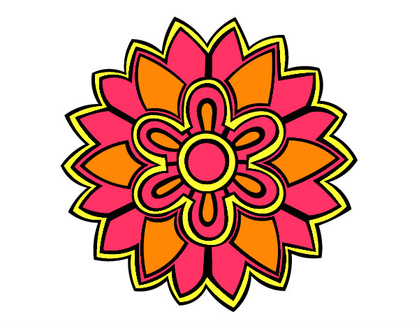 Dibujo Mándala con forma de flor weiss pintado por anabelen1