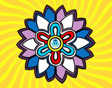Dibujo Mándala con forma de flor weiss pintado por guillera