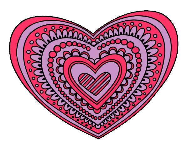 Dibujo Mandala corazón pintado por ernesotto2