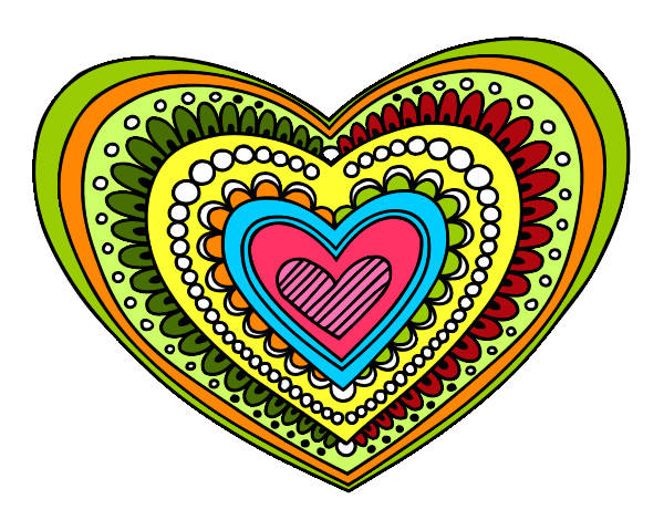 Dibujo Mandala corazón pintado por guillera