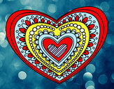 Dibujo Mandala corazón pintado por sarinkiwin