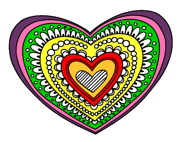 Dibujo Mandala corazón pintado por sosakem