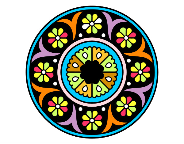 Dibujo Mandala flor pintado por guillera