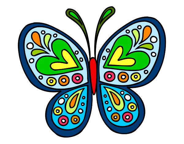 Dibujo Mandala mariposa pintado por guillera