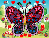 Dibujo Mandala mariposa pintado por ROUXA