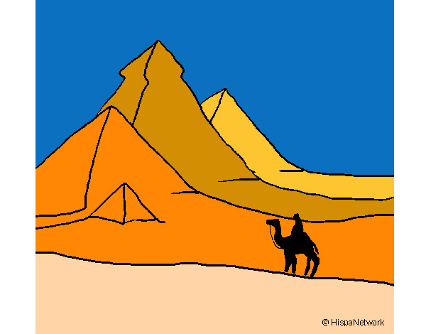 Dibujo Paisaje con pirámides pintado por mRIA1