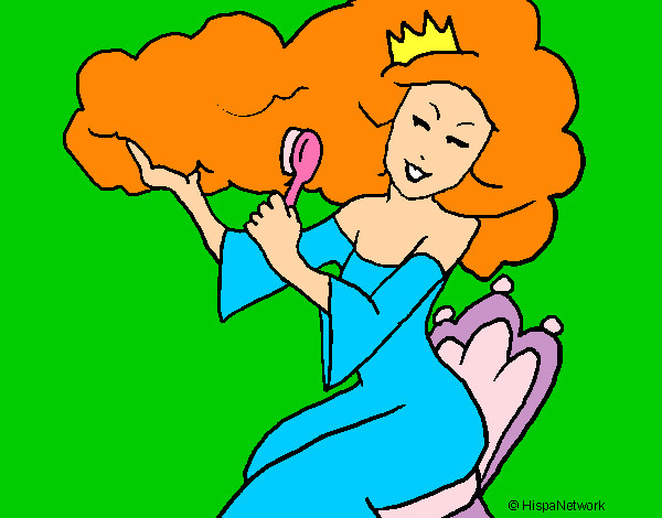 Dibujo Princesa peinándose pintado por poppy2