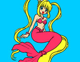 Dibujo Sirena con perlas pintado por anabelen1