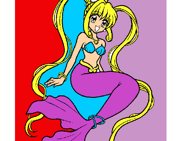 Dibujo Sirena con perlas pintado por snpc12127