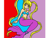Dibujo Sirena con perlas pintado por snpc12127