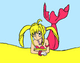 Dibujo Sirena tumbada pintado por mikulove1