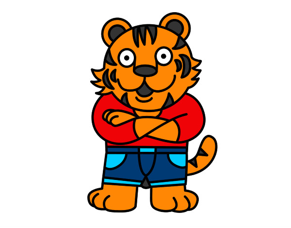 Dibujo Tigre vestido pintado por facumino