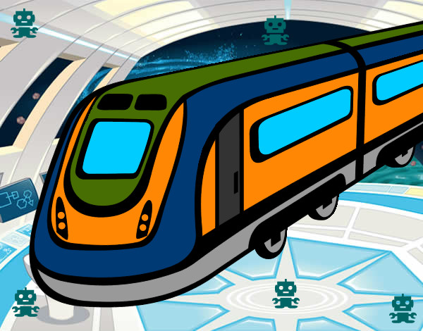 Dibujo Tren de alta velocidad pintado por juguitos