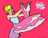 Dibujo Barbie y su vestido de ballet pintado por danicienta