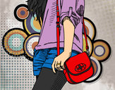 Dibujo Chica con bolso pintado por guguimdq