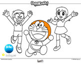 Dibujo Doraemon y amigos pintado por Olivier