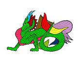 Dibujo Dragón de mar pintado por sosakem