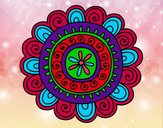 Dibujo Mandala alegre pintado por flora154