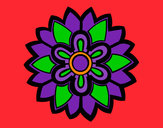 Dibujo Mándala con forma de flor weiss pintado por chiguiline