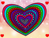 Dibujo Mandala corazón pintado por flora154