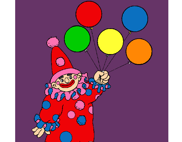 Dibujo Payaso con globos pintado por carmen1