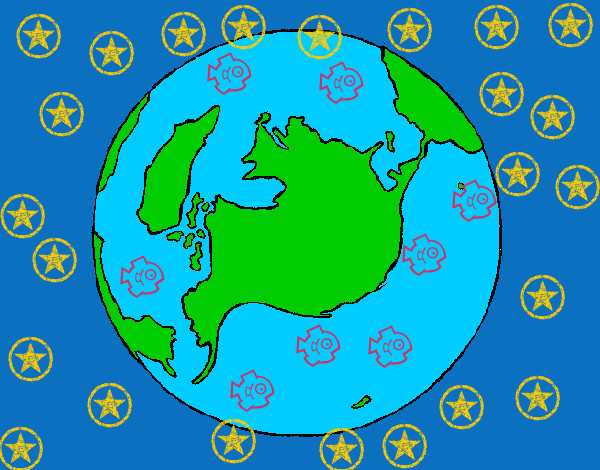 Dibujo Planeta Tierra pintado por Melisa