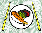 Dibujo Plato de Sushi pintado por Megurine 