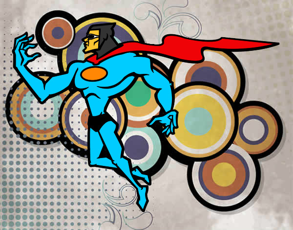 Dibujo Superhéroe poderoso pintado por Olivier